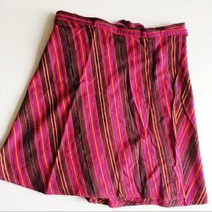 Vintage colorful striped wrap skirt from Guatemala